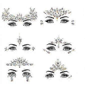 6pcs Halloween Noctilucent Face Gems Tattoo Sticker,cosplay