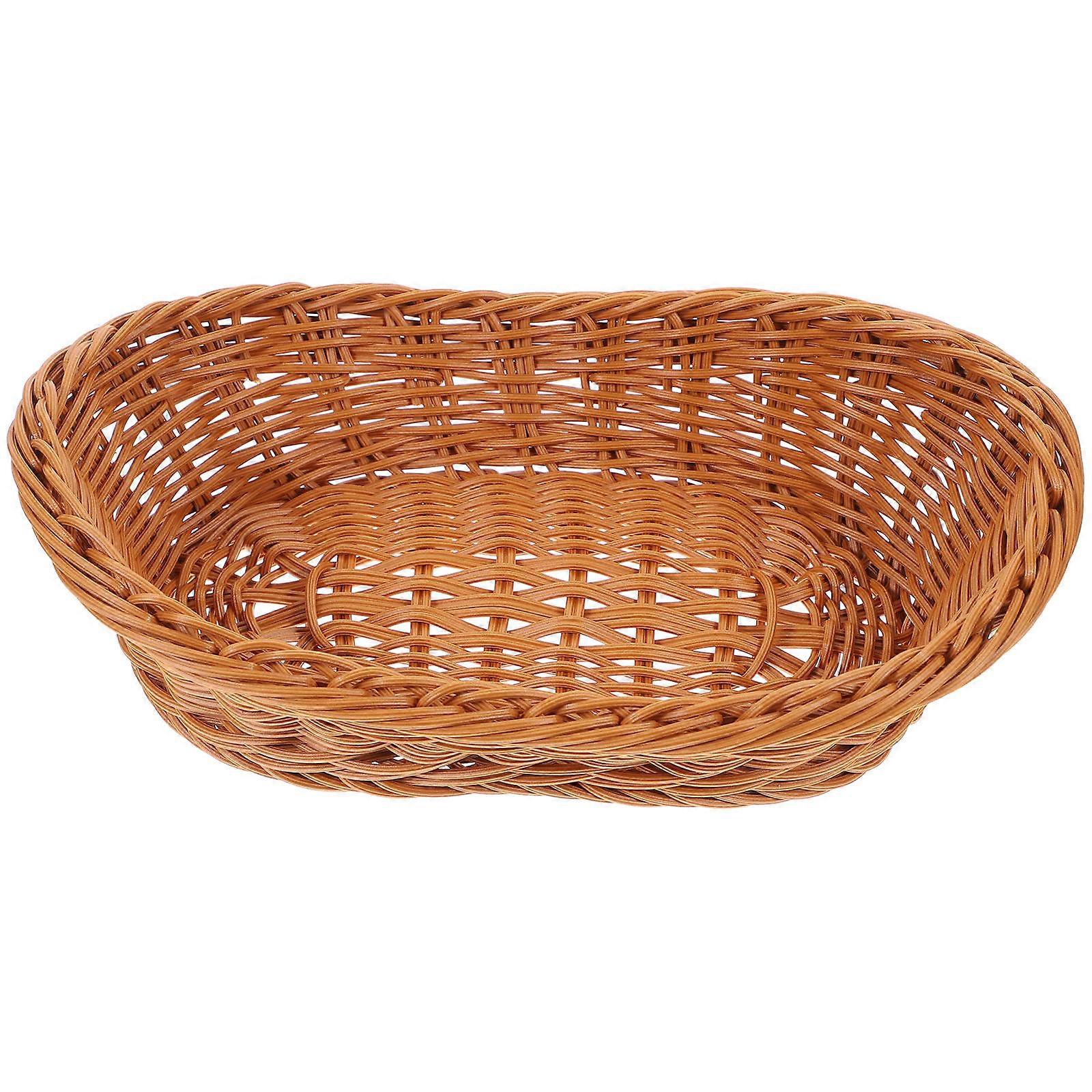 Multi-Function Bread Basket Imitation Rattan Basket for Storage 3Pcs