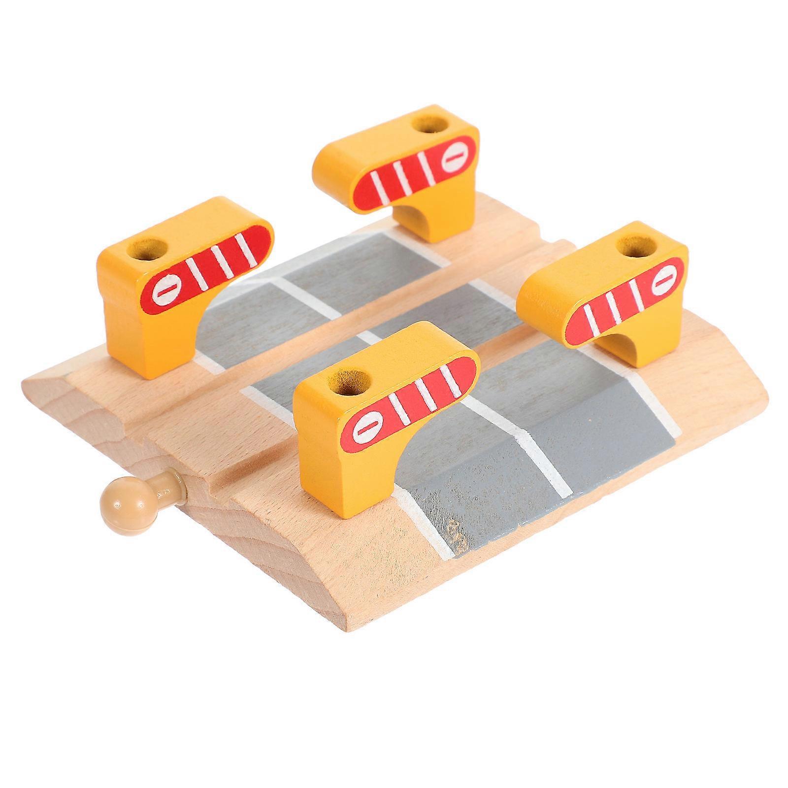 Train Track Accessories Wooden Railing Barrier Model 3Pcs DIY Kit