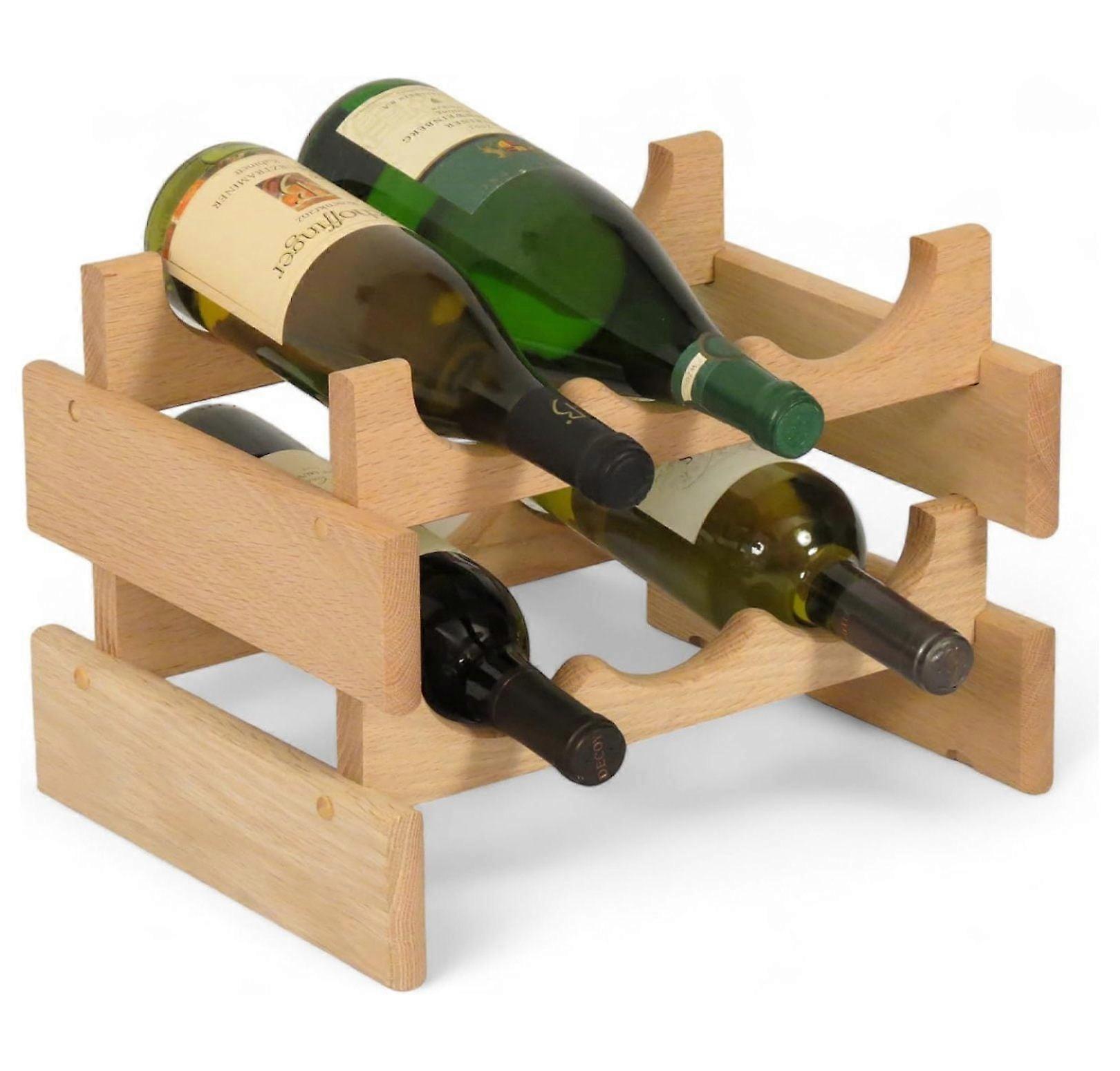 6 Bottle Dakota Wine Rack, Unfinished