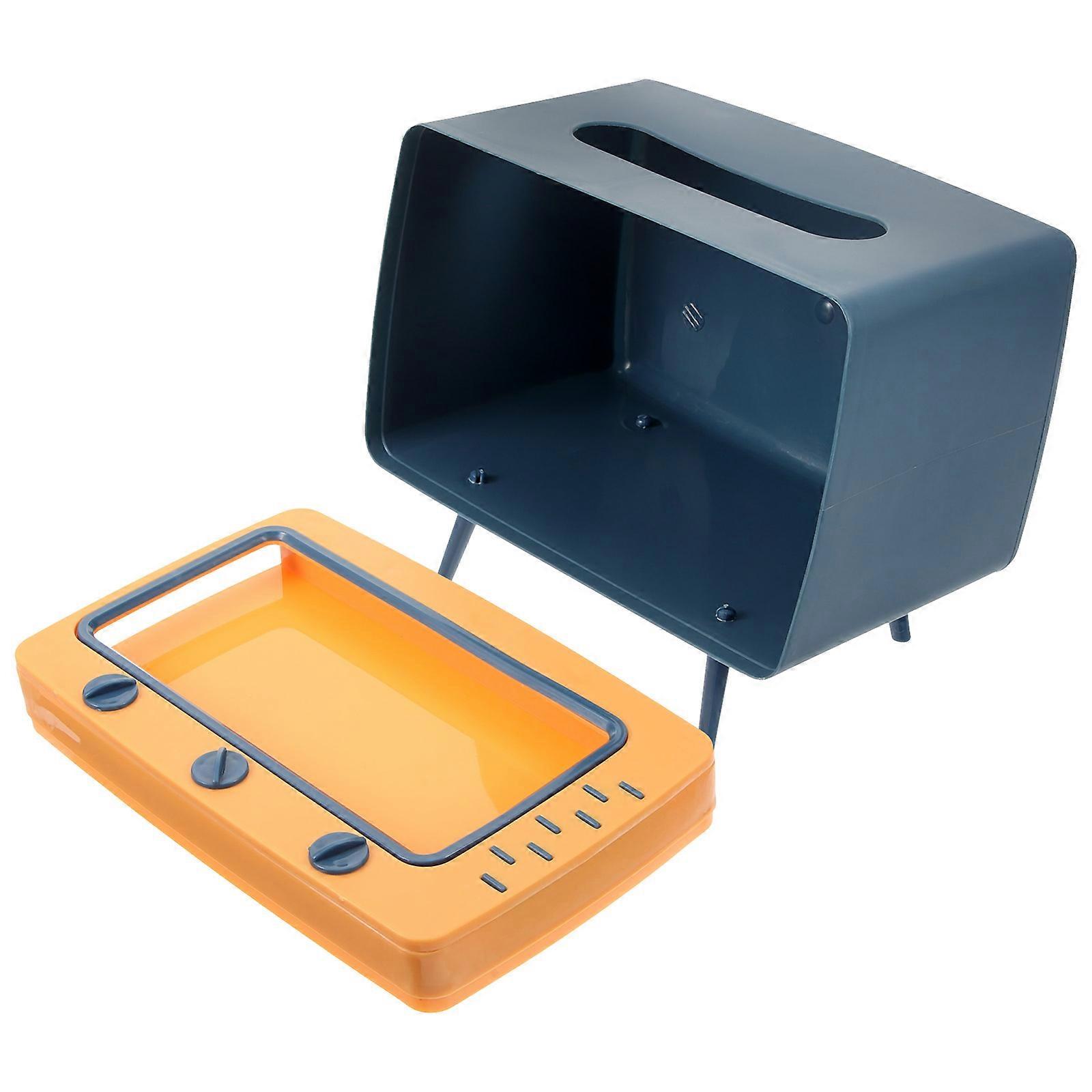 Multifunction Plastic Tissue Box For Dressing Table Assorted Extraction 1Pack