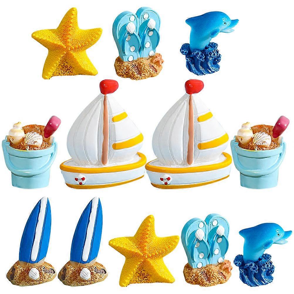 Resin Sailboat Decor Mediterranean Style for Home Use 24Pcs Set