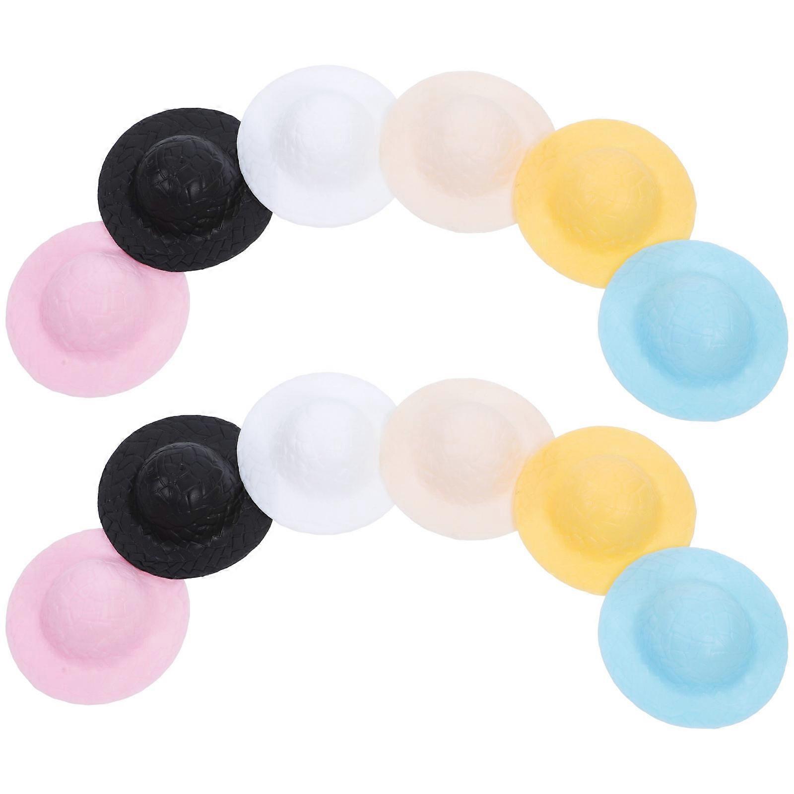 Simulation Plastic Doll Hats Decoration Hats for DIY 48Pcs Assorted Color