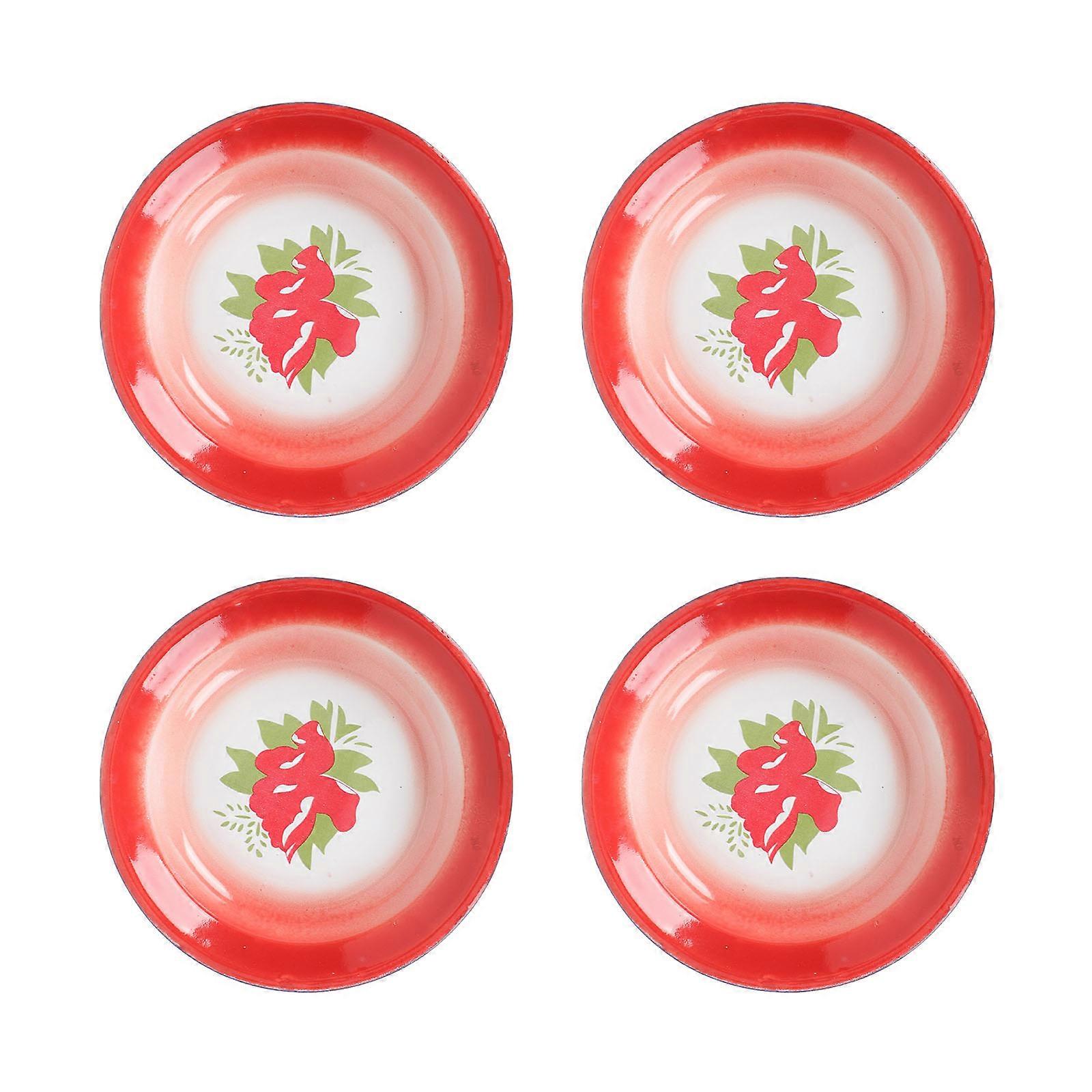 Pastry Entertaining Tray Enamelware for Serving 8Pcs Fruit Shallow Plates
