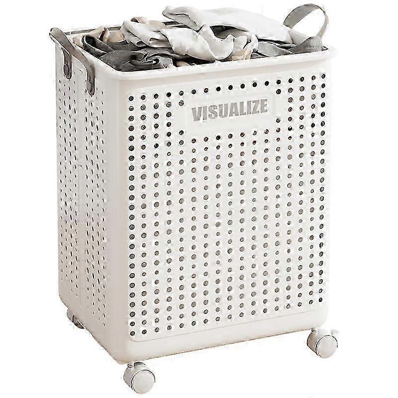 XLarge Foldable Laundry Hamper with Wheels and Handle, Collapsible Rolling Laundry Basket, Versatile Storage Basket for Laundry/Bathroom 2025