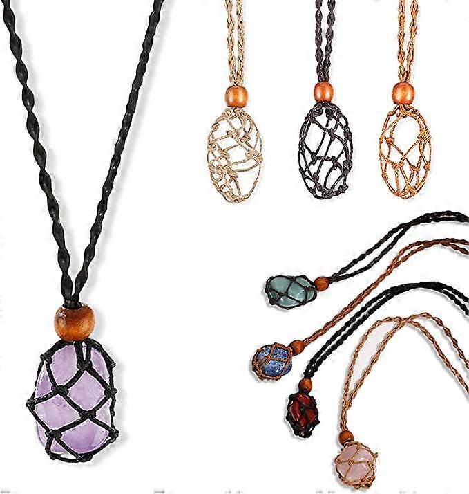 8pieces Adjustable Crystal Pendant Necklace Exquisite Craftsmanship Durable And Reliable Empty Stone