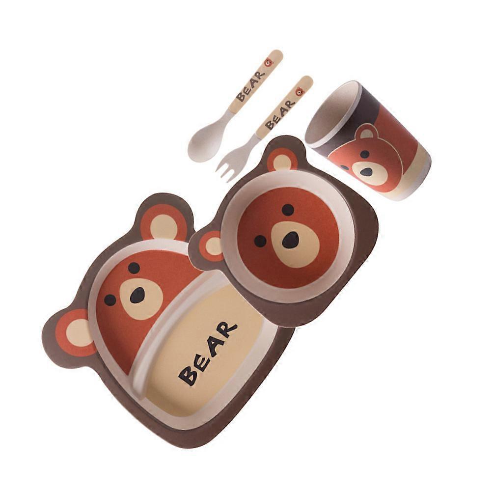 Cartoon Plates for Kids Infant Dinnerware Tear-Resistant Synthetic Material 21X20.5CM 1Set