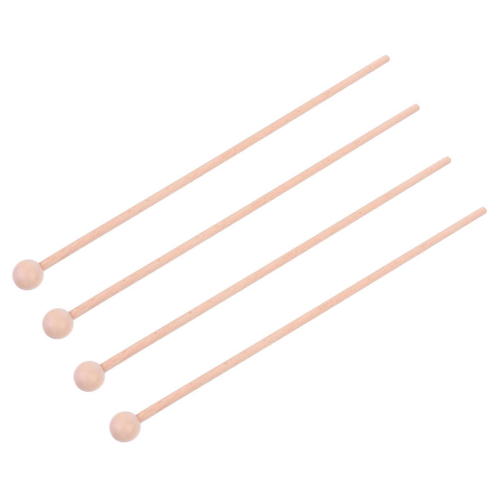Wood Mallets 8 Pcs Cylindrical Drumsticks Ideal For Drum Practice Performance With Ergonomic Handle Natural Wood Material