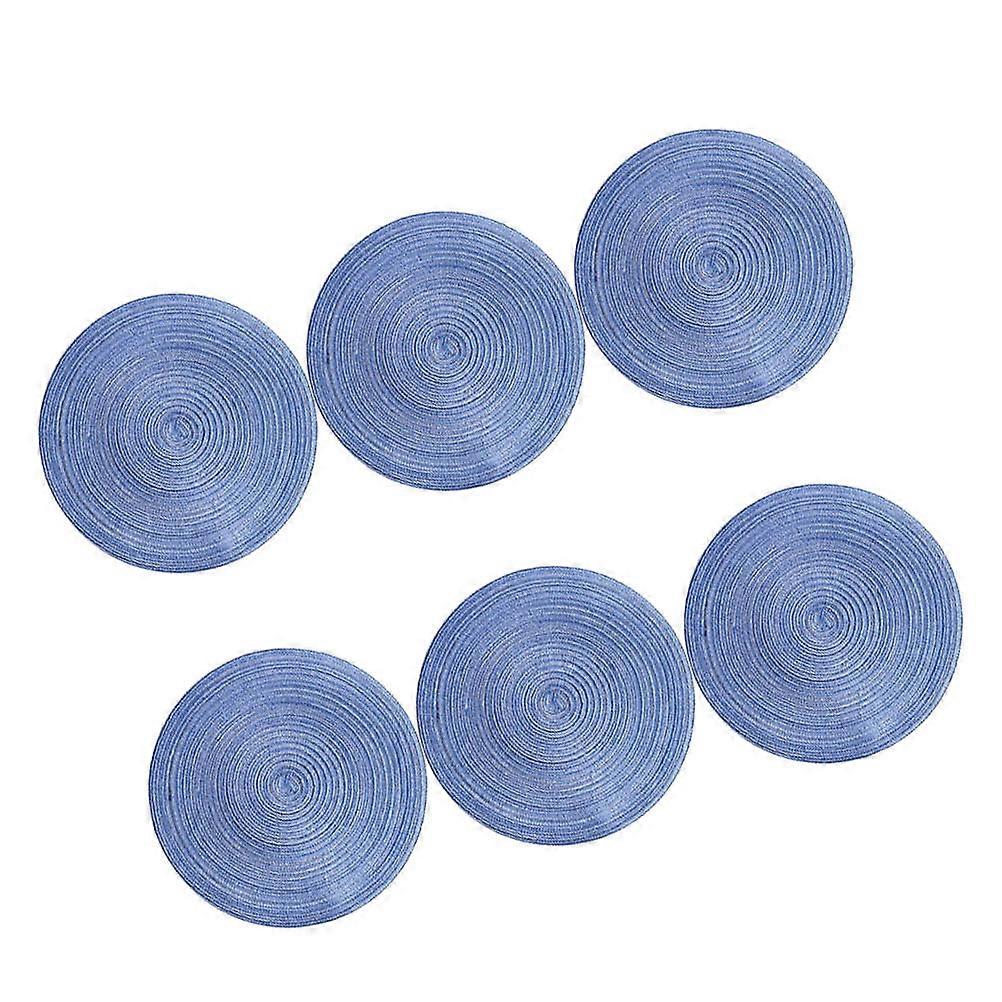 Round Table Place Mats Heat Insulation Non-Slip Coasters Restaurant Use Large Blue Size 12 Pcs