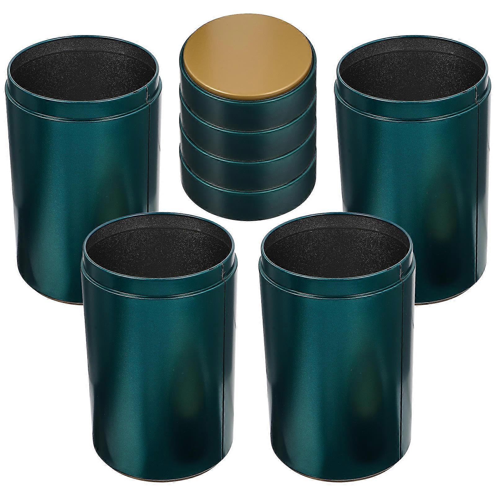 16Pcs Tea Tin Canisters Dark Green for Storage with Airtight Lids