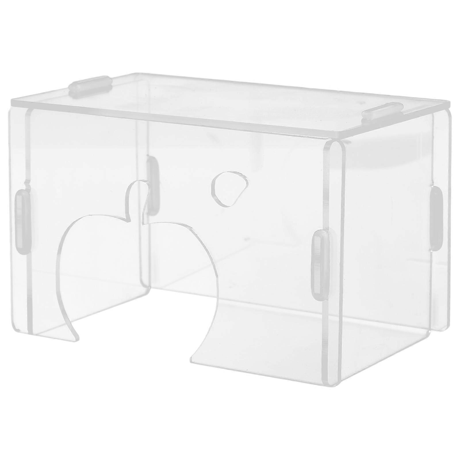 Hamster Hideout Transparent Decor for Hedgehogs 13.00X8.30X8.00CM Multifunctional 1Set