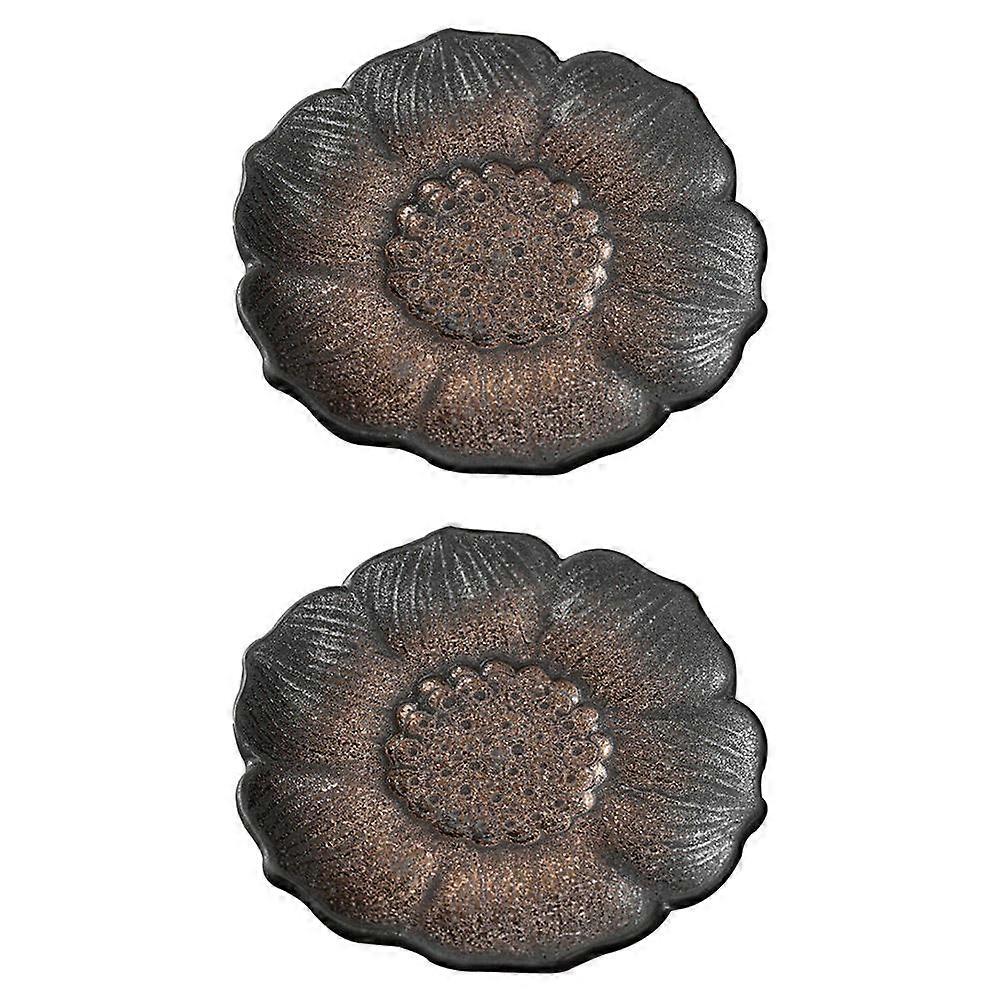 Creative Cup Pad for Decor 2Pcs Ceramic Heat Resistant Coaster Tray