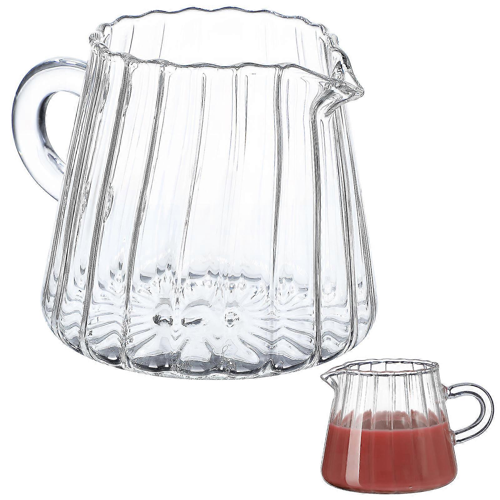 Transparent Glass Milk Frothing Pitcher for Coffee with 3Pcs for Restaurant Use