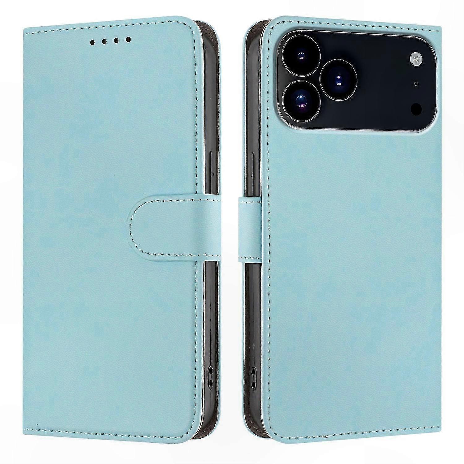 Orange Leather Phone Case with Wallet Function for 17 Pro - Solid Color Protective Cover