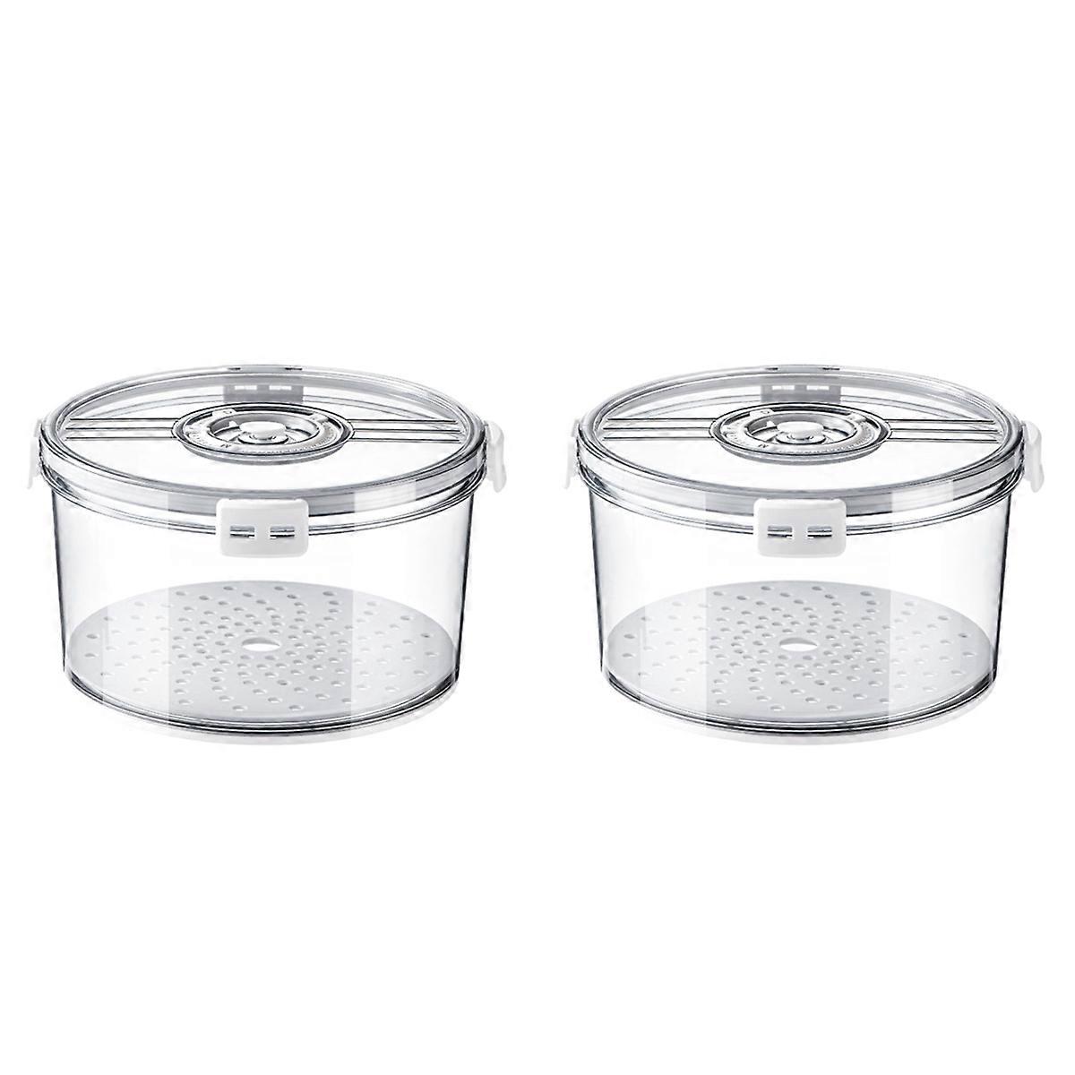 2X Airtight Bread Box Round Homemade Bread Storage Container Time Recording Bread Keeper for Homemad
