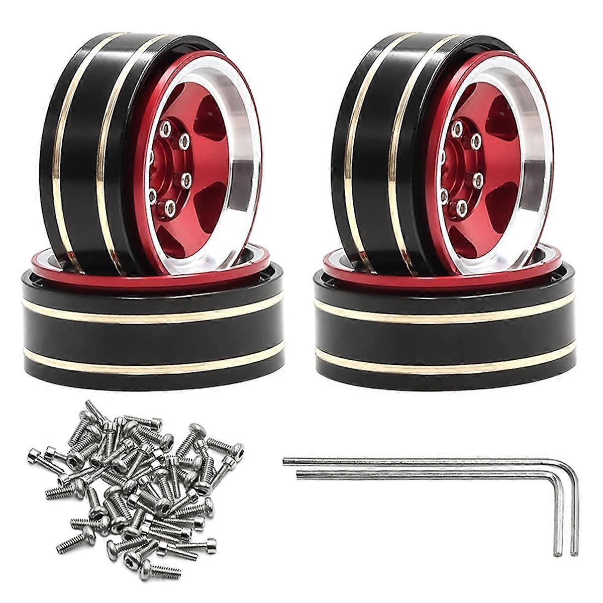 RC Car Upgrade 1.3inch Brass Climbing Car Wheels Kit
