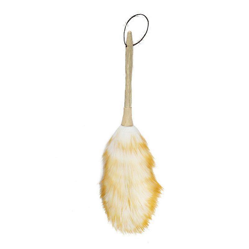 Lambswool Duster Multipurpose Efficient Prevents Static Comfortable Grip Wool Dusting Wand with Wooden Handle for Home Car Office