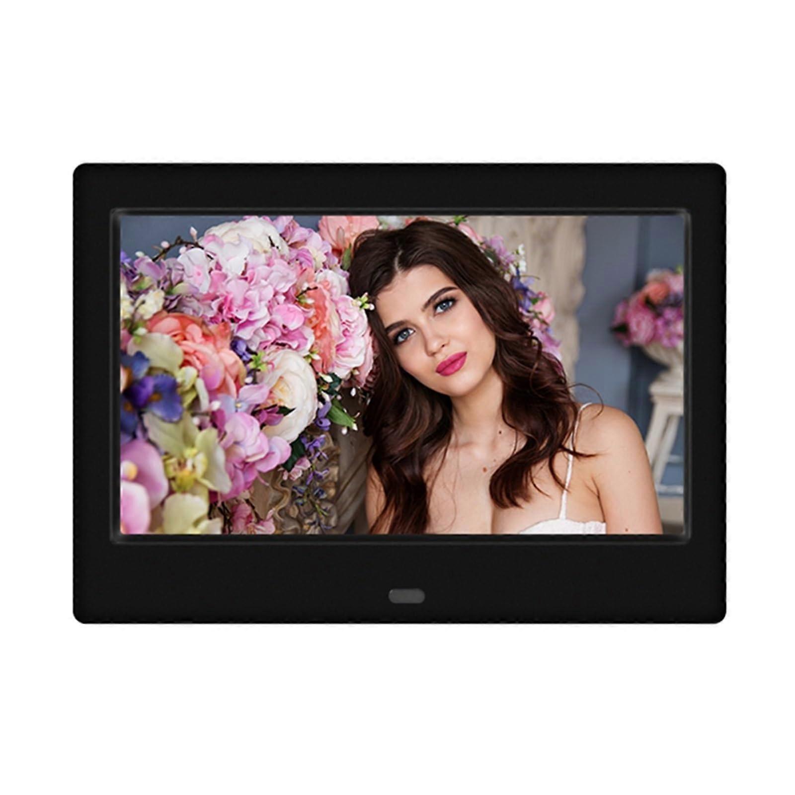 7 Inch LED Screen Digital Photo Frame 800x480 Resolution with Music Video Support and Remote Control Black