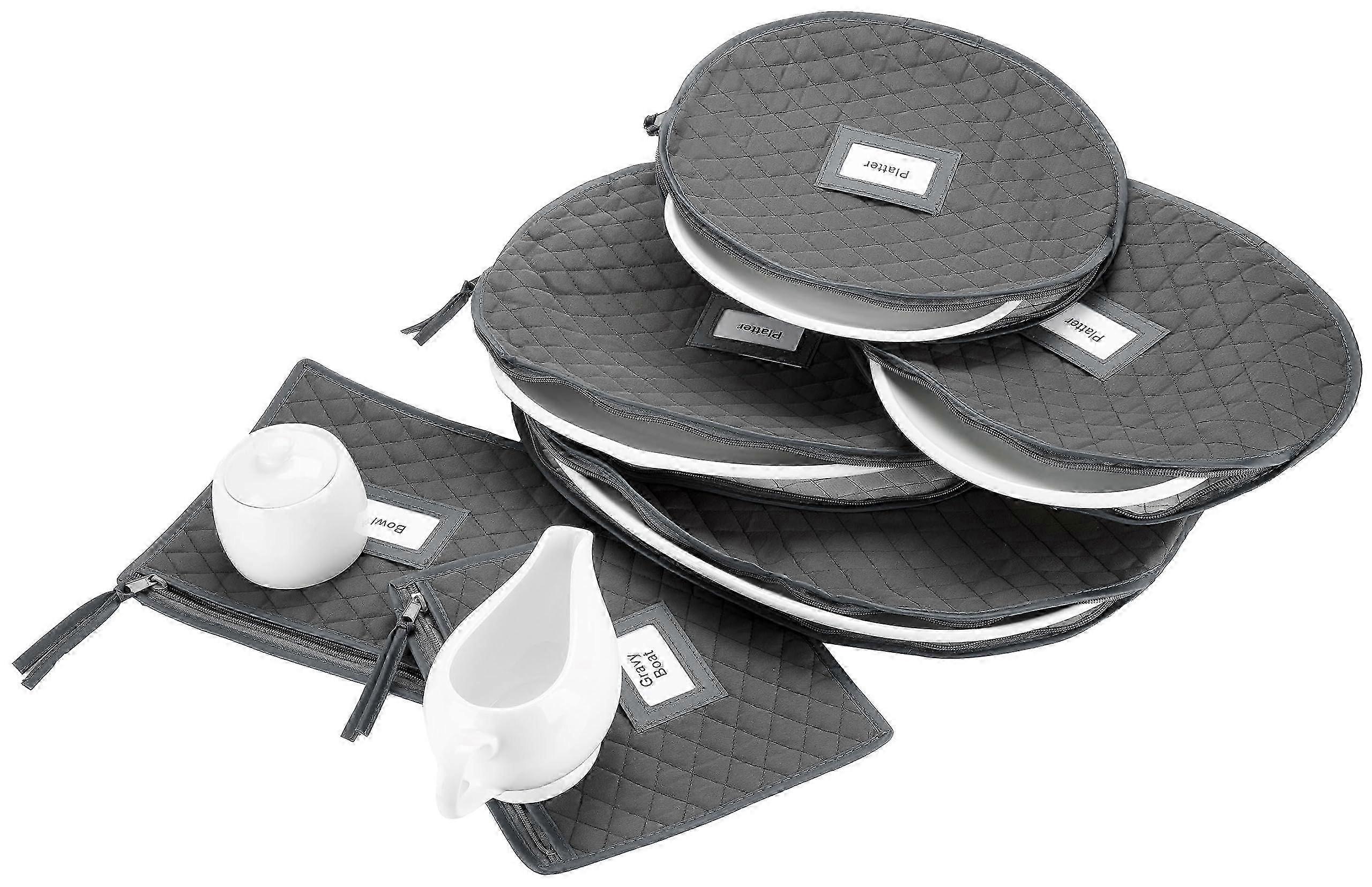 6 Piece Storage Cases for Fine China Stackable Protectors for Dishes