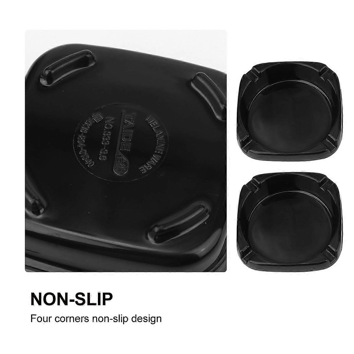High Temperature Resistant Square Ashtray for Smoking Black Material