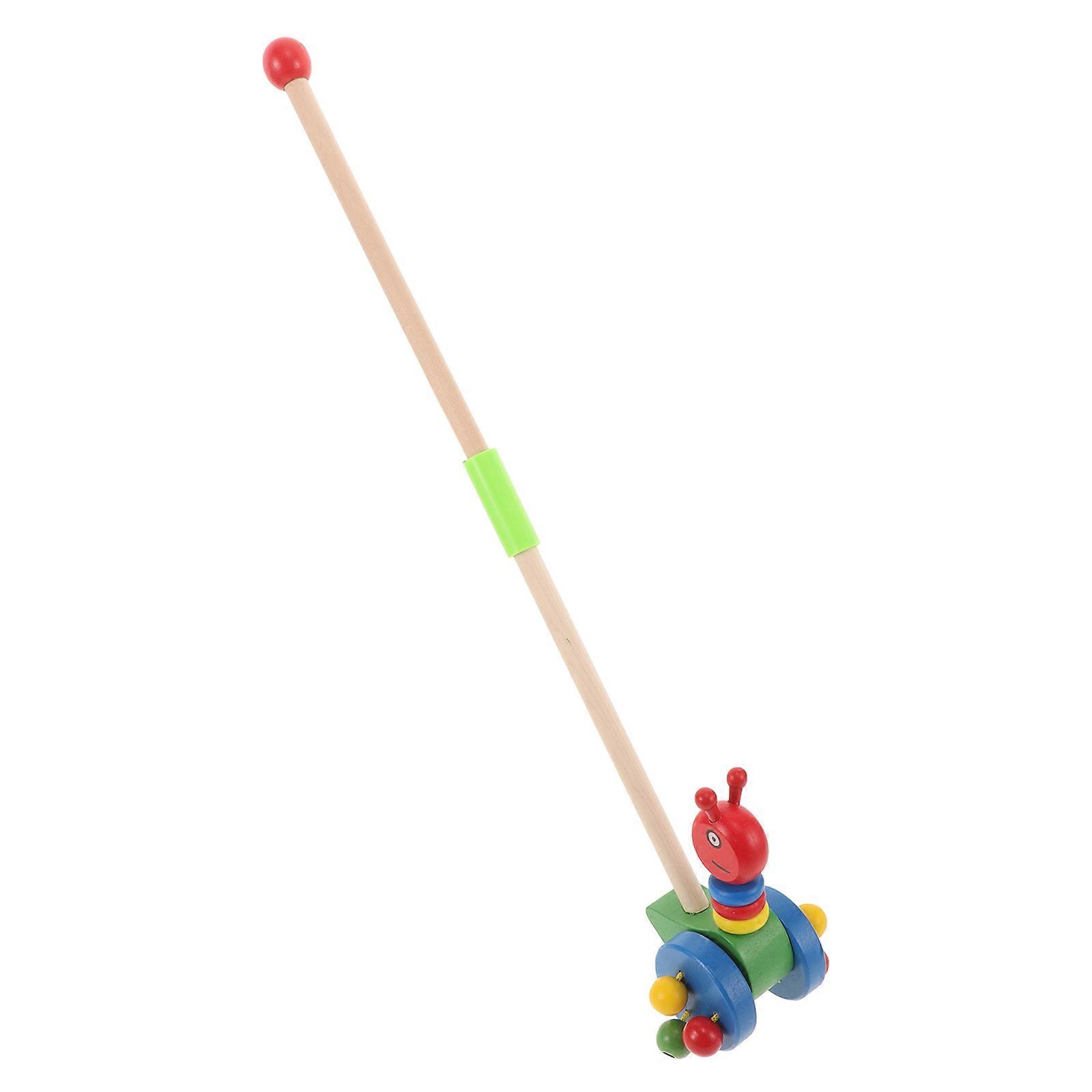 Toddler Walker Wooden Push and Pull Toy for Babies 2Pcs with Wheels