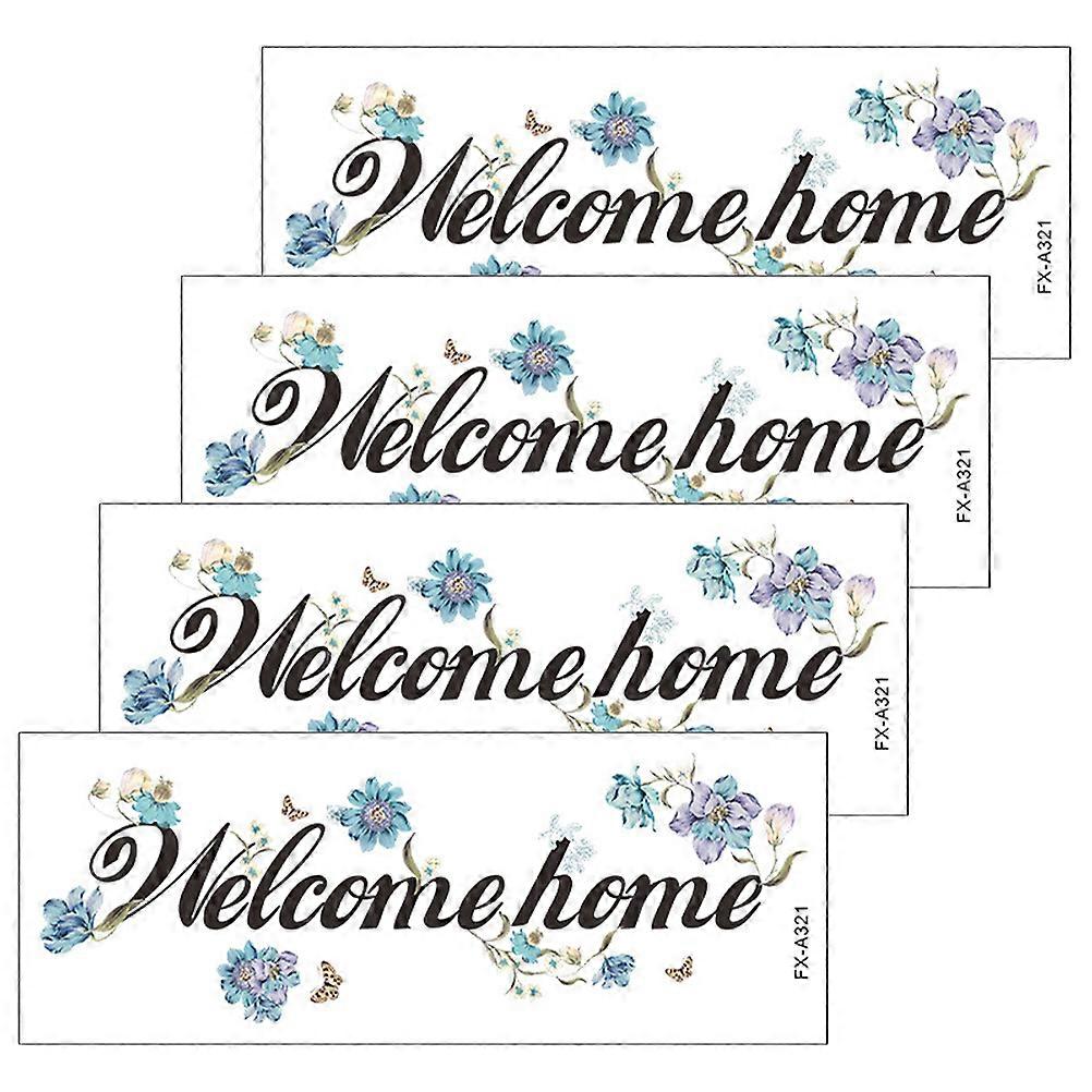 Home Decor Welcome Stickers Floral Pattern Wall Sticker 12Sets for Decoration