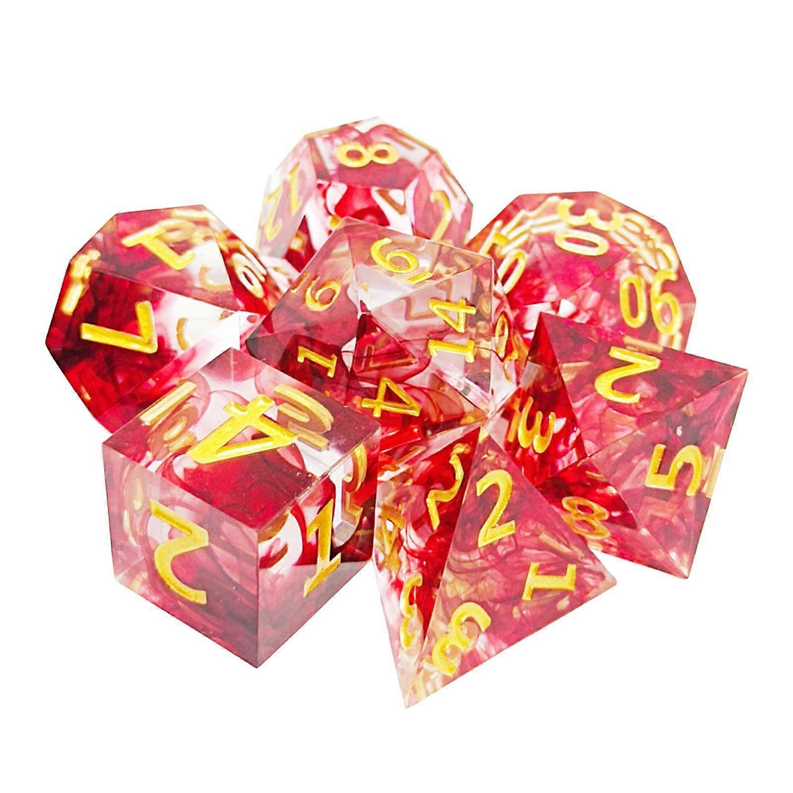 7pcs Polyhedral Dice Crystal RPG Effect for Card Games RPG Dices