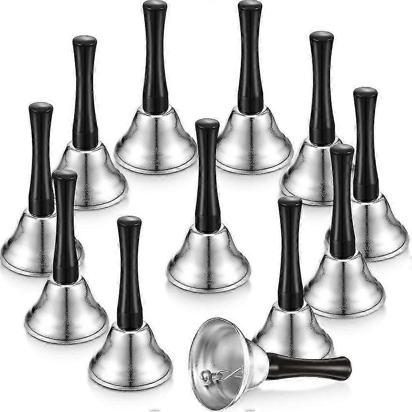 12 Pieces Metal Hand Bells Wooden Handle Percussion for Schools