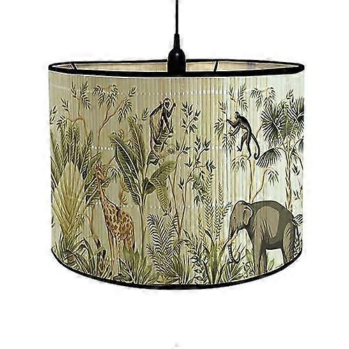 Modern Round Drum Light Shade For Table Lamp And Floor Lamps, Elephant Pattern, 30x20cm, Living Room Lampshade