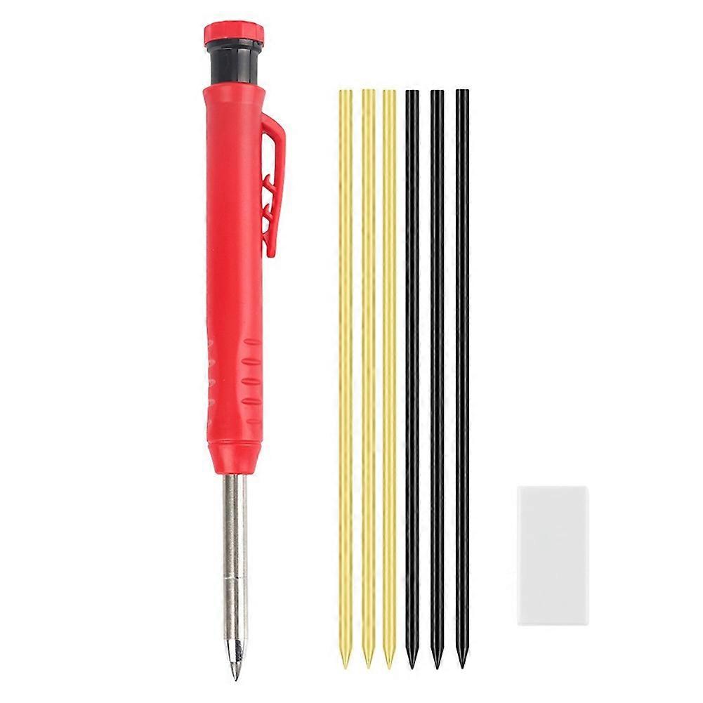 Construction Site Pen,Deep Hole Marker,Mechanical Pencil in One,Building Pencil for Marking on Wood,