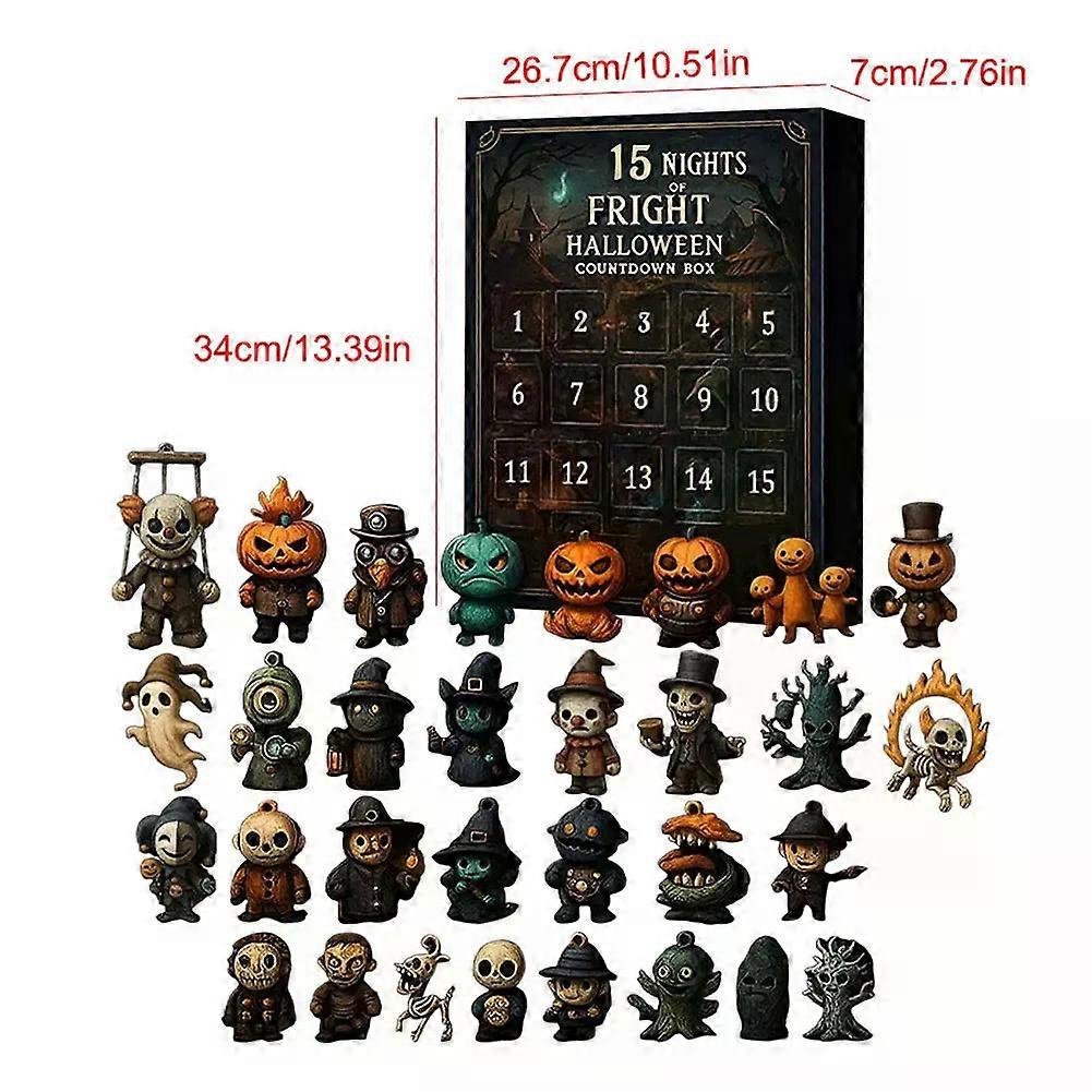 2025 Halloween Advent Calendar Spooky Advent Calendar with Figurines Halloween Countdown Calendar Horror Festive Children Gifts