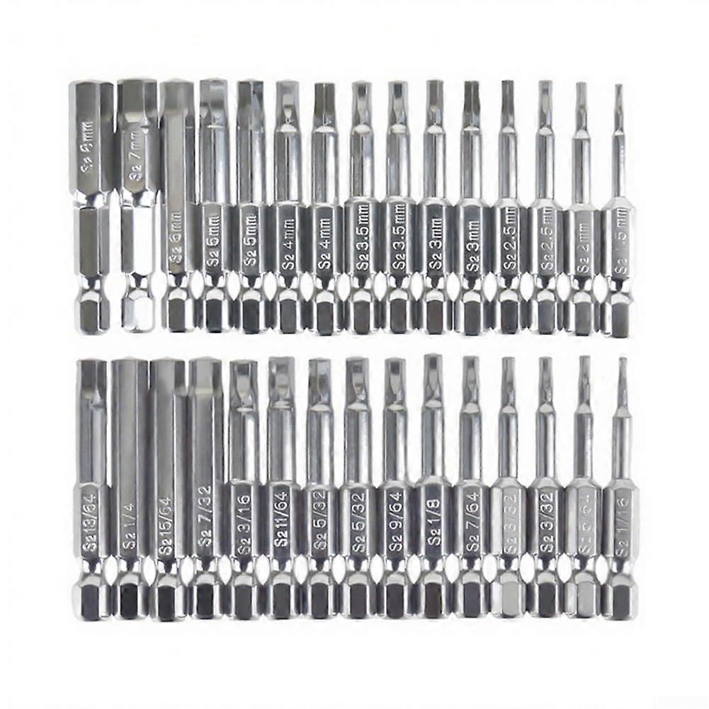 1/4 Hex Shank Screwdriver Bits Set 30 Pcs With Magnetic Head And 50mm Nut Driver For Power Drill Adapter