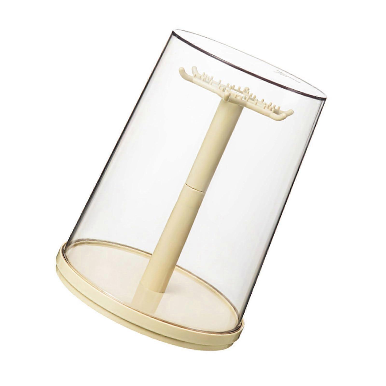 Multi Layer Rotating Showcase Storage Box For Miniature Figures Clear Organizers Dustproof Secure Base White