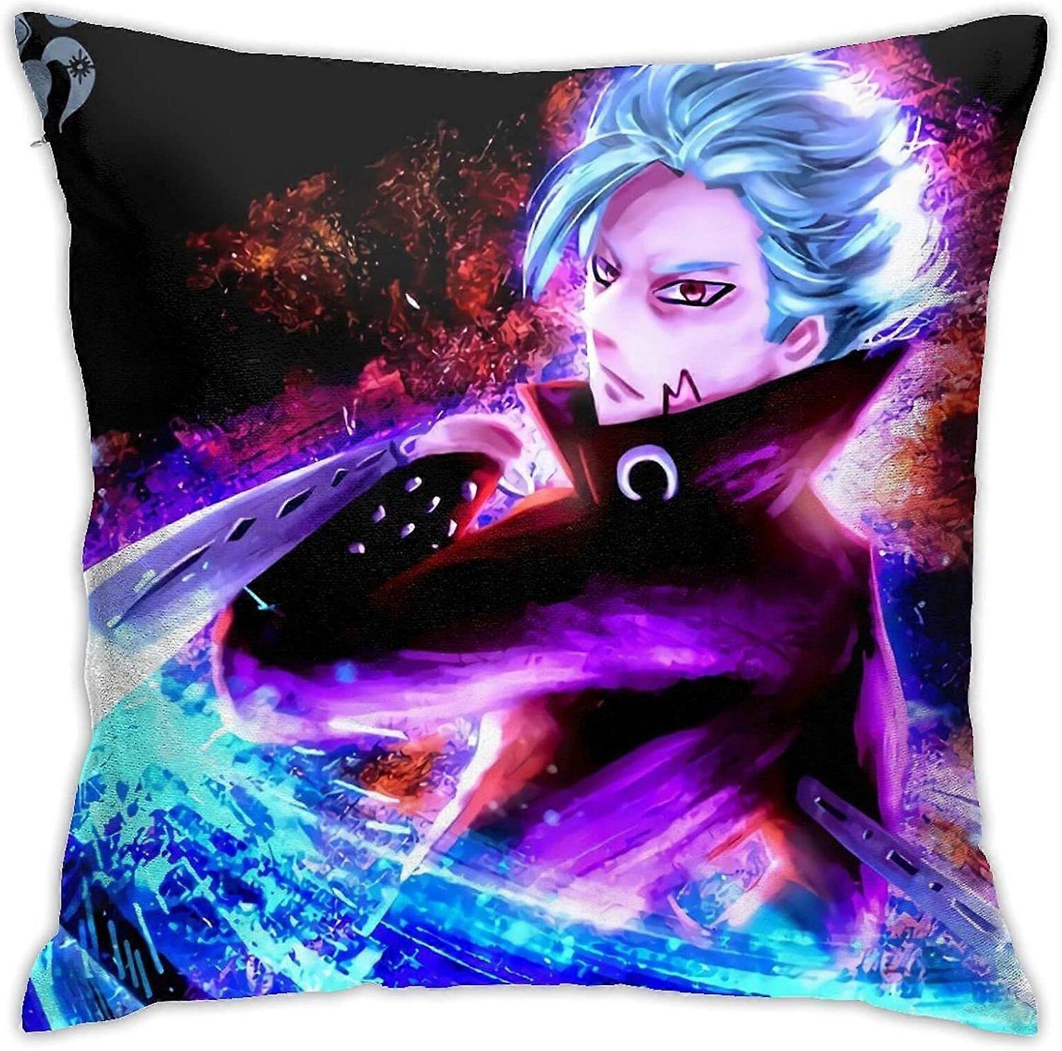 y1229七つの大罪禁止アニメ枕両面スタイリッシュな印刷スロー枕カバーSoft枕カバー寝室ソファ装飾クッションカバー18 "18"