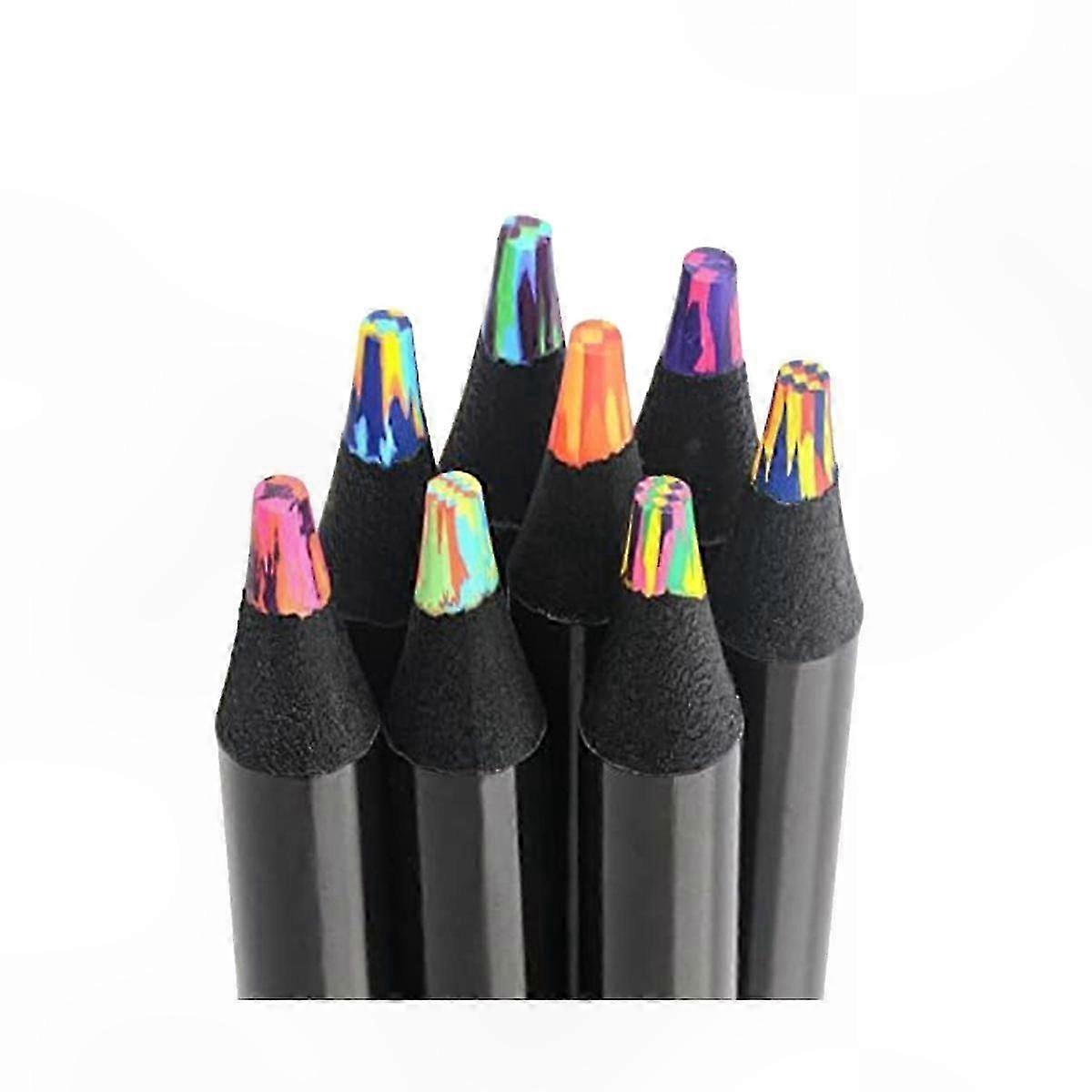 Multicolored Jumbo Pencils, 8 Vibrant Colors for Artistic Drawing, Perfect for Adults and Creative Projects