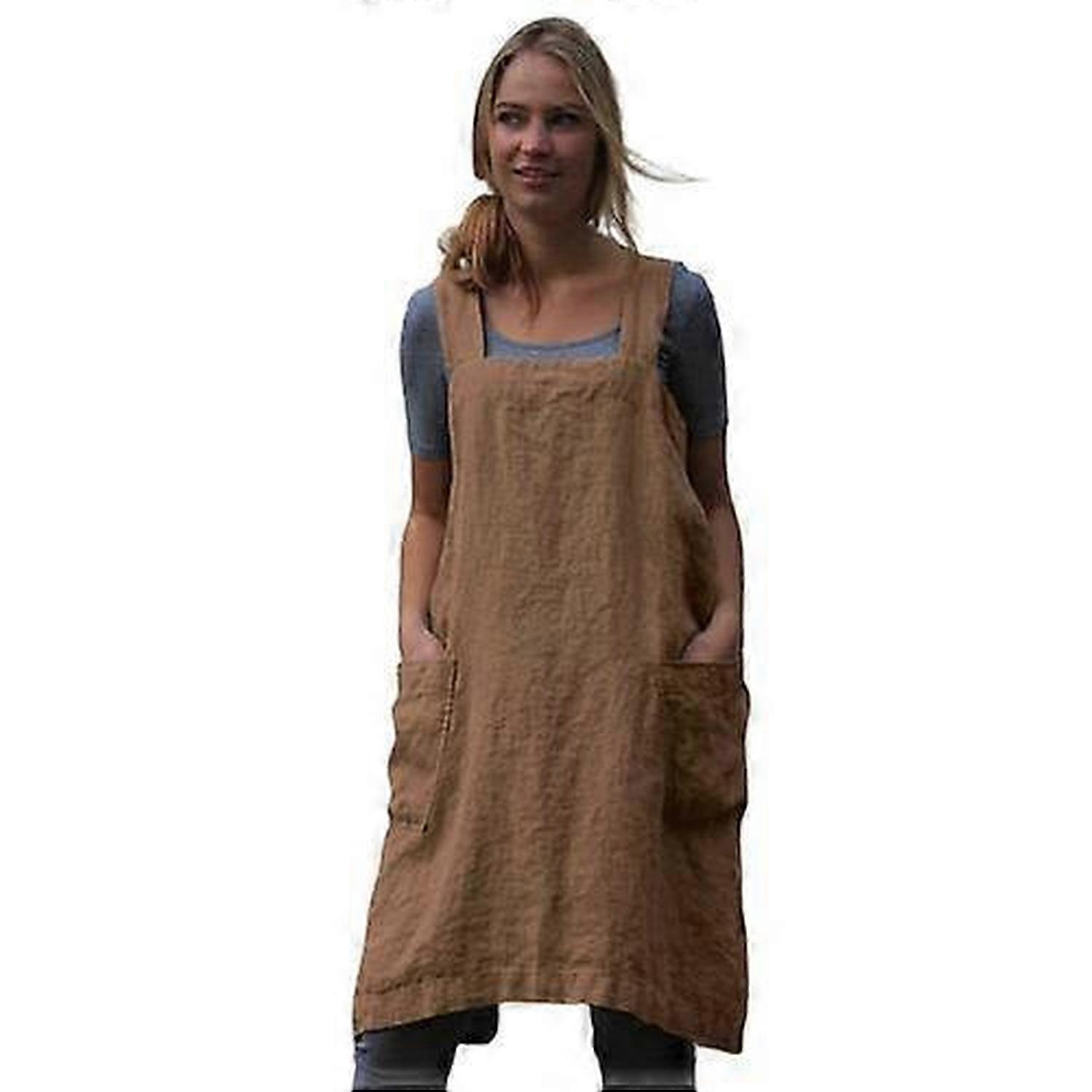 Women's Gardening Apron With Pockets Cross Back Apron