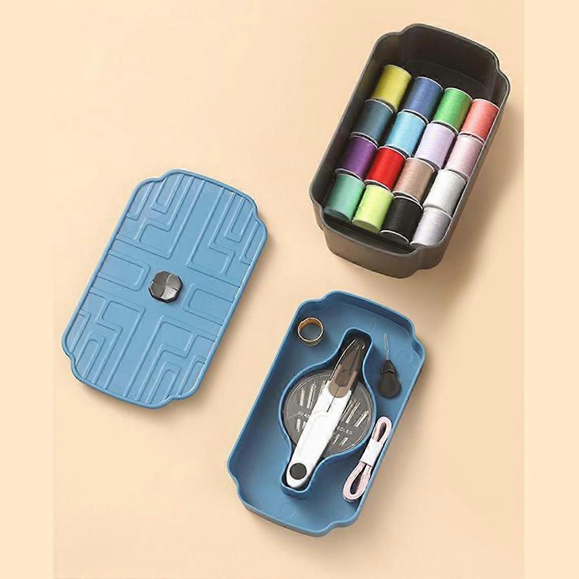 Sewing Storage Box Organizer Thread Tape Measure Needles Thimble Yellow