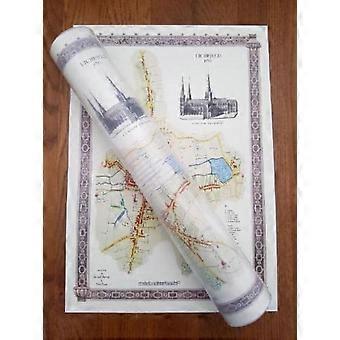 Lichfield 1781 - Old Map Supplied Rolled In A Clear Two Part Screw Presentation - Historical Images Ltd