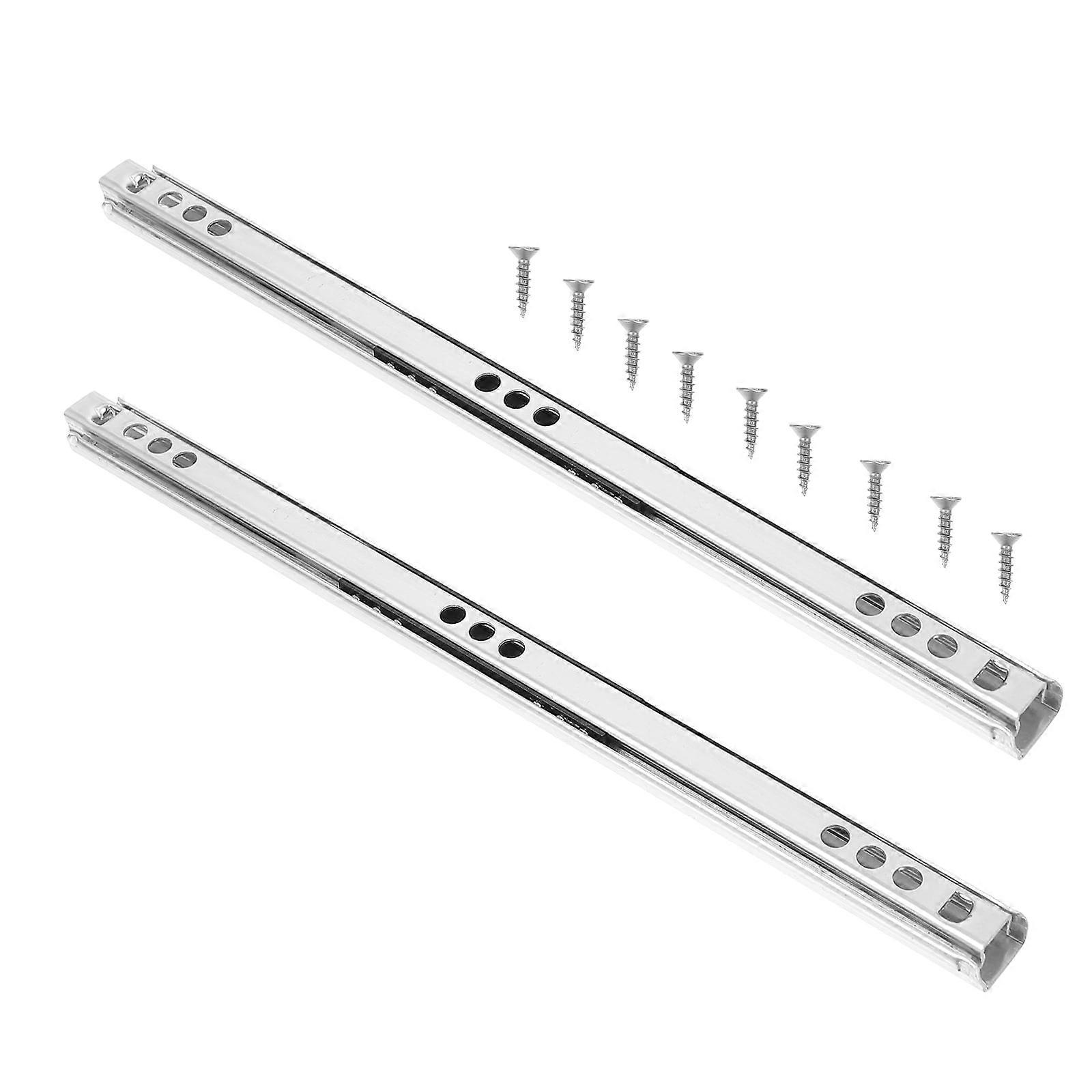 2 Pcs Cupboard Miniature Slide Tiny Furniture Cabinet Rail Drawer Cold Rolled Steel