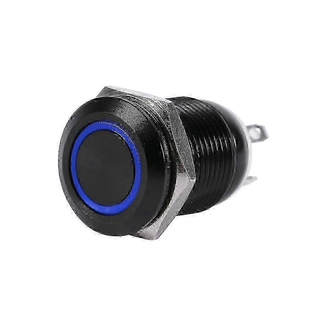 12mm LED Light Momentary Push Button Switch Toggle Black Case 2A for Car