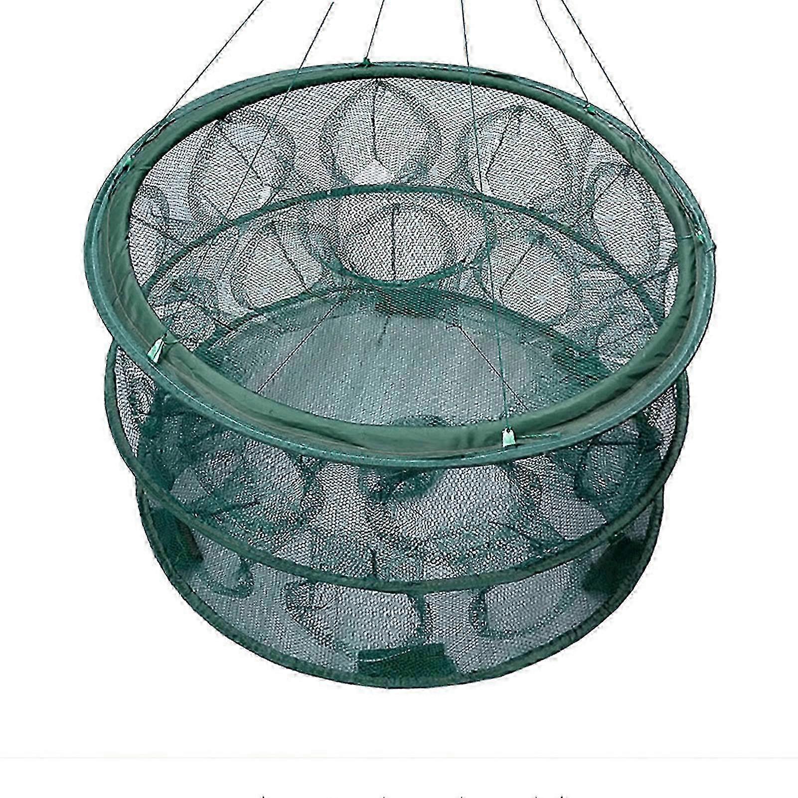 Automatic Open Fishing Shrimp Net Nylon Foldable Crayfish Shrimp Catcher  Great for Catching Smelt Eel Crab