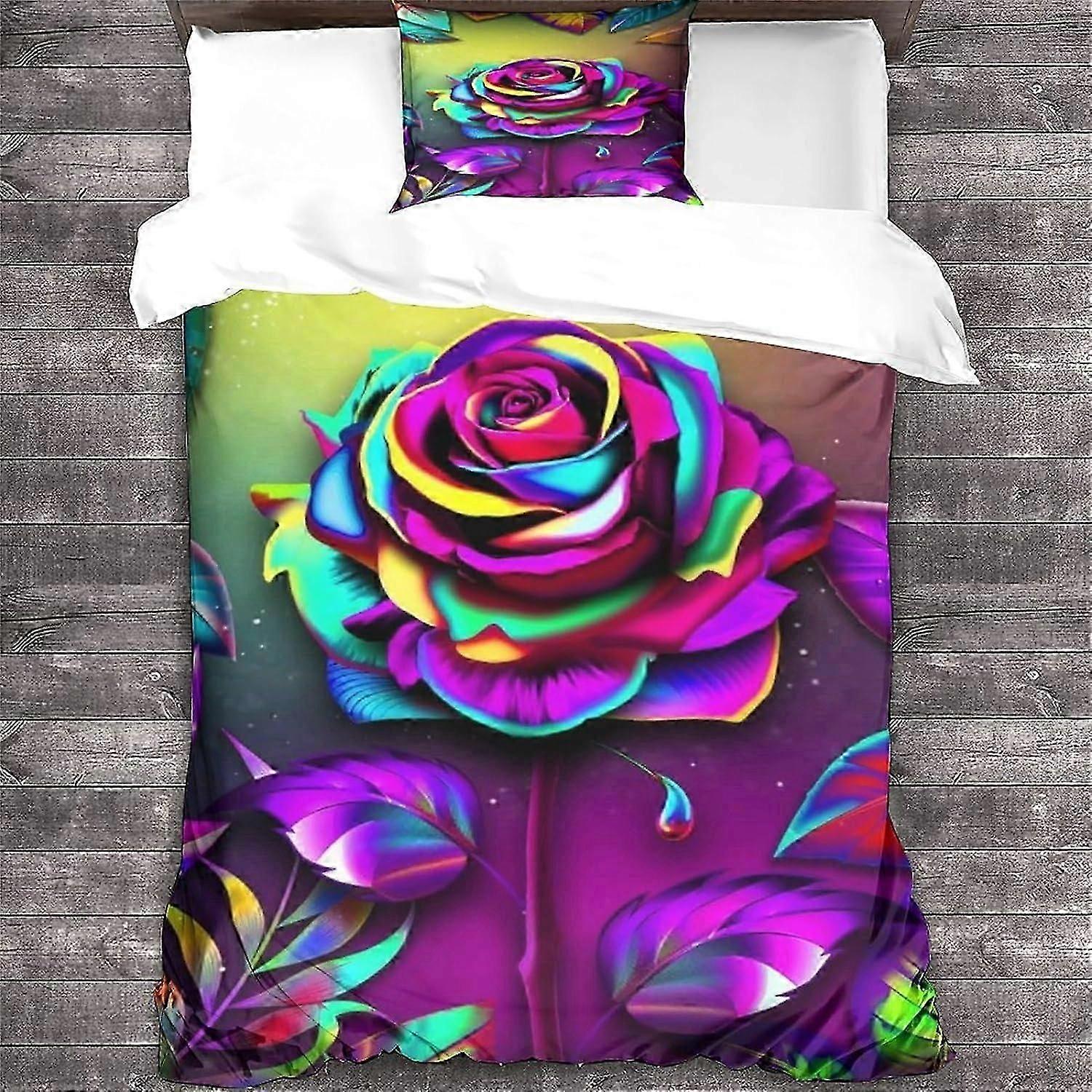 Blommor Påslakan Botanisk Blommig, Påslakan Bitar Örngott, Microfiber Påslakan Set, Vacker Påslakan Set