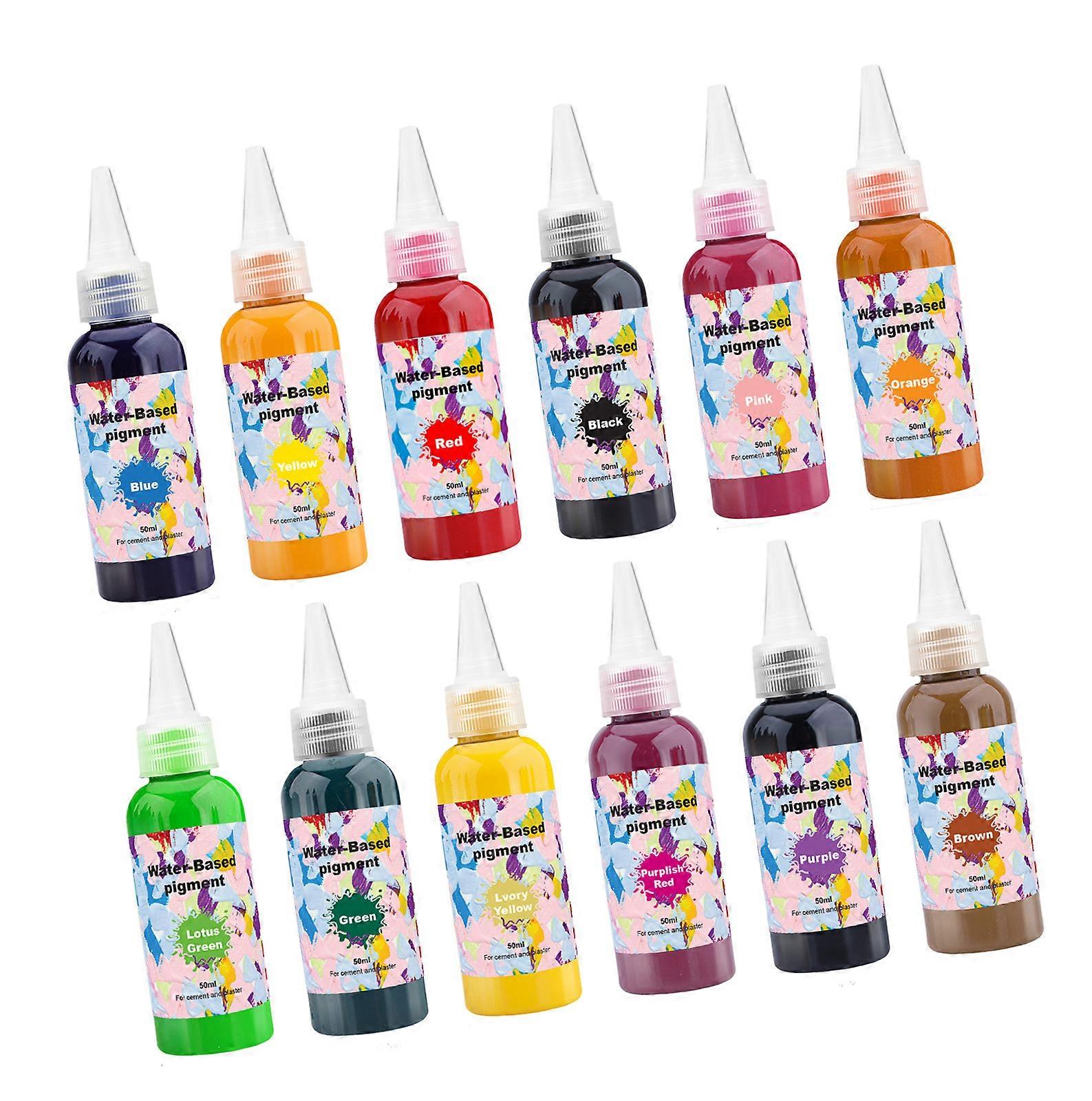 Glowing Pigment For Gypsum Concrete Art Projects With Precisions Dropper And 50ml Water Based Coloring Dye Multicolor