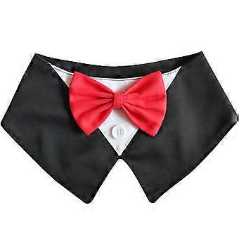 Elegant Canvas Pet Necktie Gentlemen Styles Dog Cats Collar Decoration Breathable Bowtie Collar for Various Size Breeds  XS