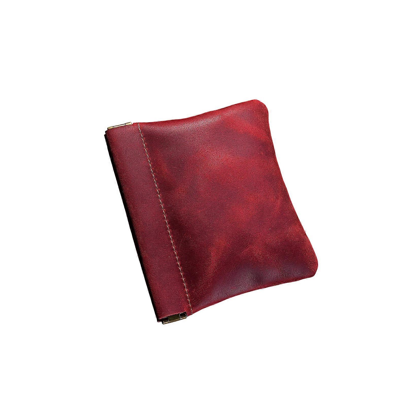 Unisex Squeeze Fastener Mini Coin Wallet Practical PU Short Purse Portable Pocket Organizer for Daily Use  wine red