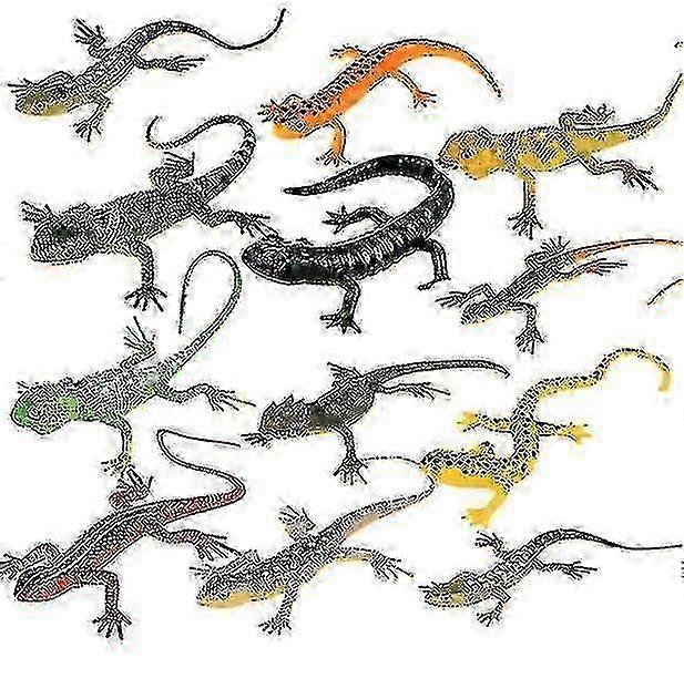 Lizard Toy Artificial Model Reptile Lizard Colorful Plastic Lizard Toys12pcs/set