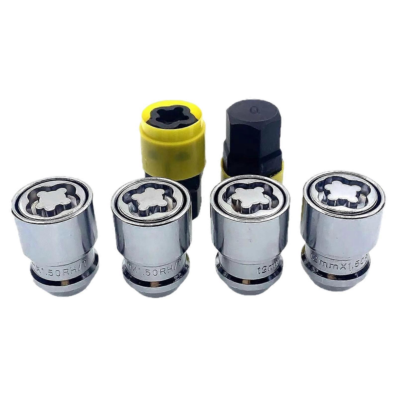 Professional Wheel Security Lock Lug Nuts Carbon Steel Chrome Plated Finish Universal Compatibility AntiTheft Design Multicolor
