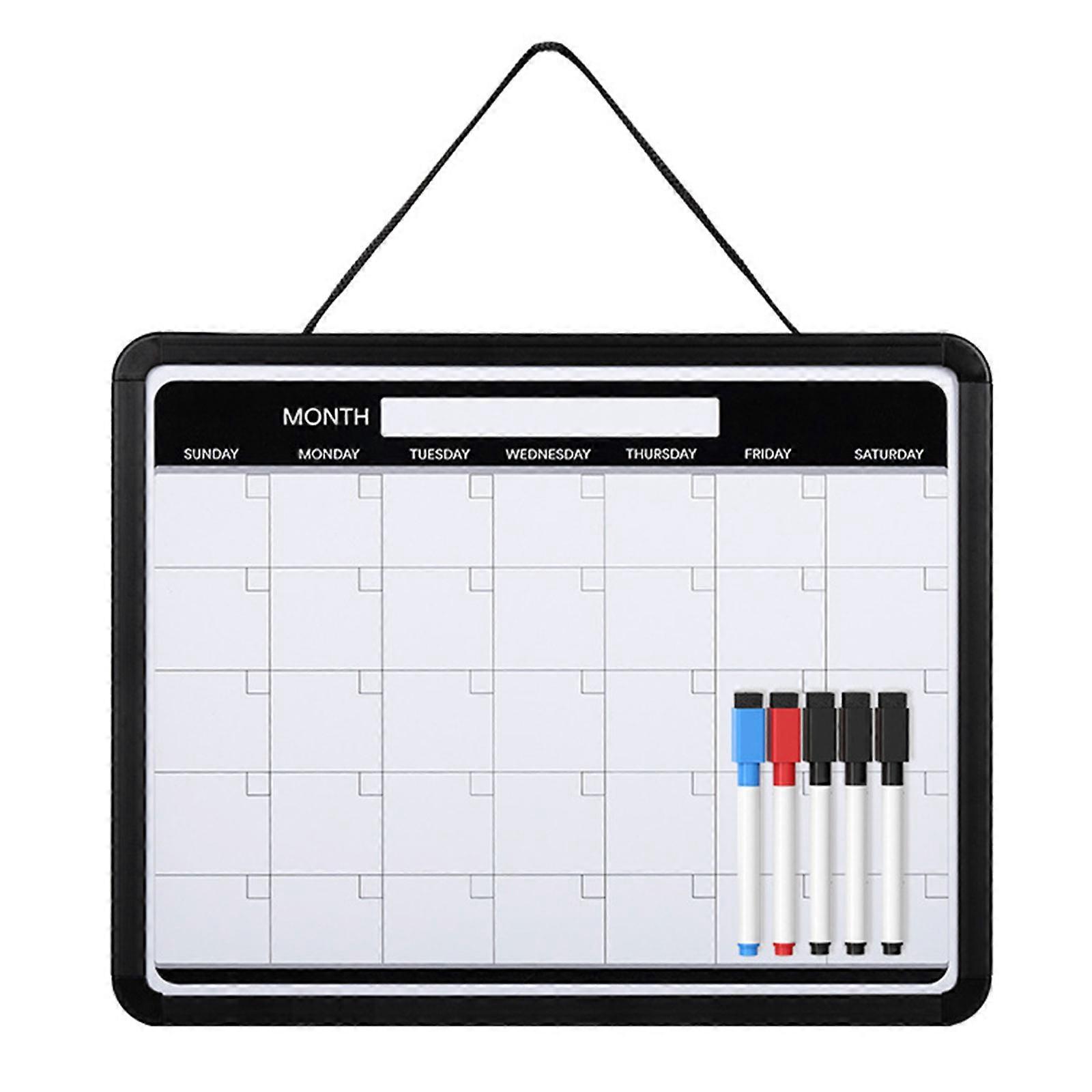 Erasable Wall Calendar Magnetic Board Double Partial Plan With Monthly Planner And Recyclable Writing Organization Tool Multicolor
