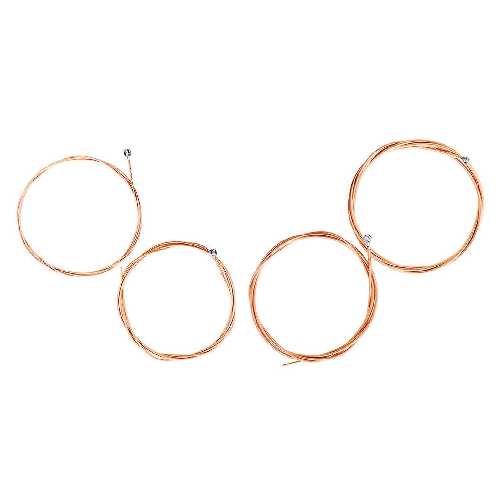 4pcs Acoustic Bass Strings 4-String Bass Strings Replacement Carbon Steel Hexagonal Core Alloy Bass Strings 40 60 75 95 Multicolor