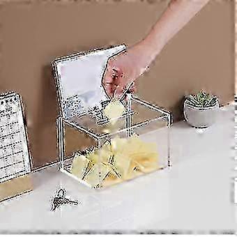 Acrylic Donation Box with Lock, Business Card and Ticket Drawing Box x
